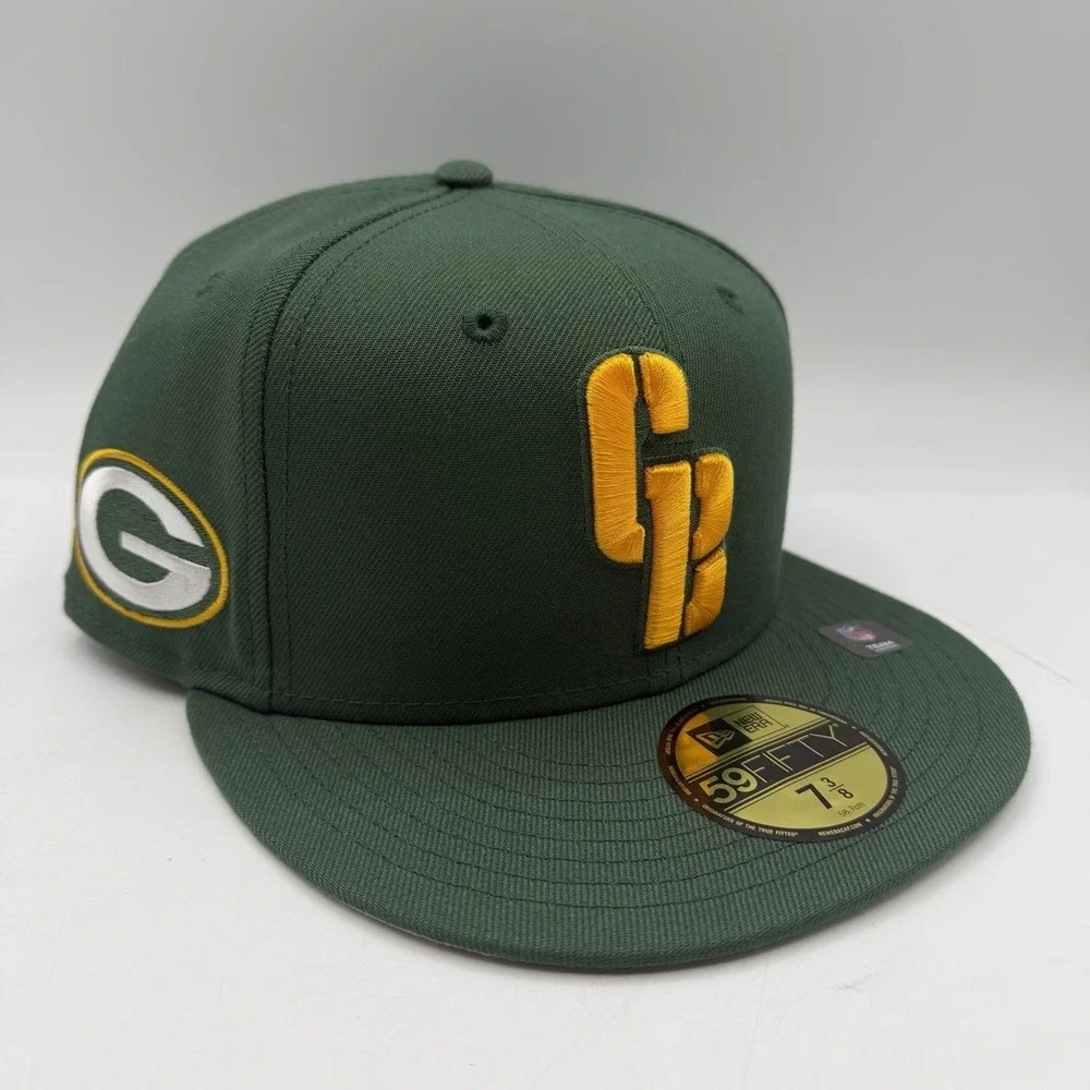 New Era 59Fifty Green Bay Packers Deceptor Hat Cap Sz‎ 7 3/8 Fitted NFL Football